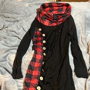 Black with split red and black flannel